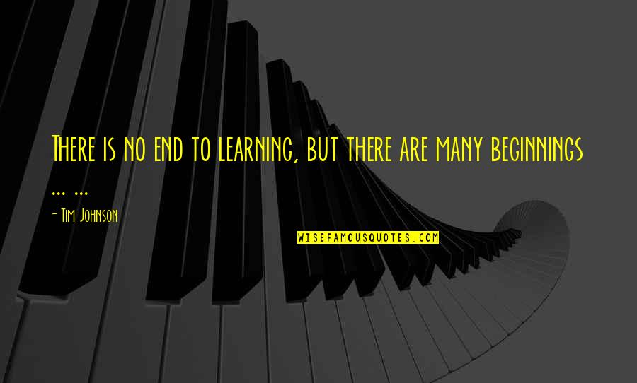 25 Year Anniversary Quotes By Tim Johnson: There is no end to learning, but there