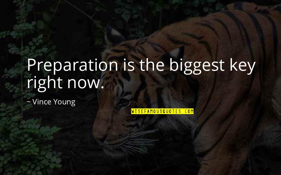 2610 Quotes By Vince Young: Preparation is the biggest key right now.