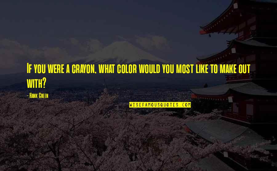 27 Pure Quotes By Hank Green: If you were a crayon, what color would