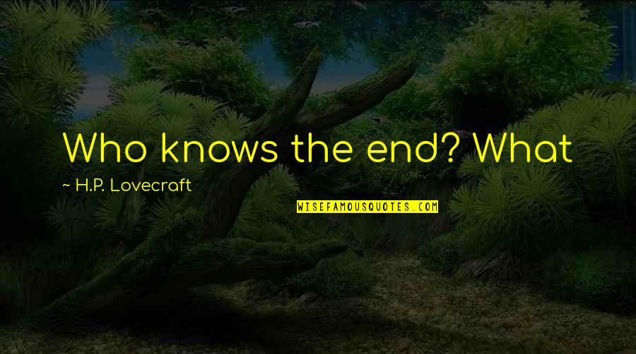 275 Gallon Quotes By H.P. Lovecraft: Who knows the end? What