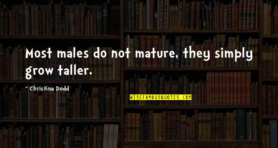 27a Brewery Quotes By Christina Dodd: Most males do not mature, they simply grow 27a Brewery Quotes By Christina Dodd: Most males do not mature, they simply grow