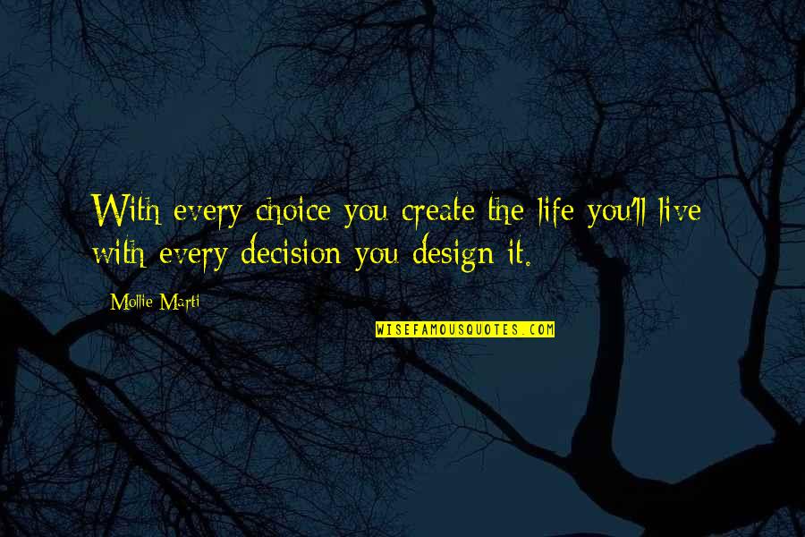 29325 Quotes By Mollie Marti: With every choice you create the life you'll 29325 Quotes By Mollie Marti: With every choice you create the life you'll