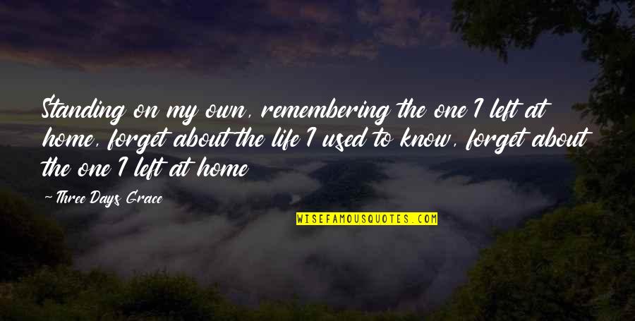 3 Days Left Quotes By Three Days Grace: Standing on my own, remembering the one I