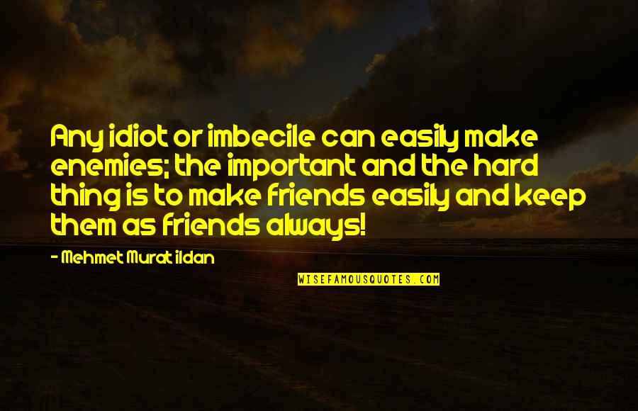 3 Idiots Quotes And Quotes By Mehmet Murat Ildan: Any idiot or imbecile can easily make enemies; 3 Idiots Quotes And Quotes By Mehmet Murat Ildan: Any idiot or imbecile can easily make enemies;