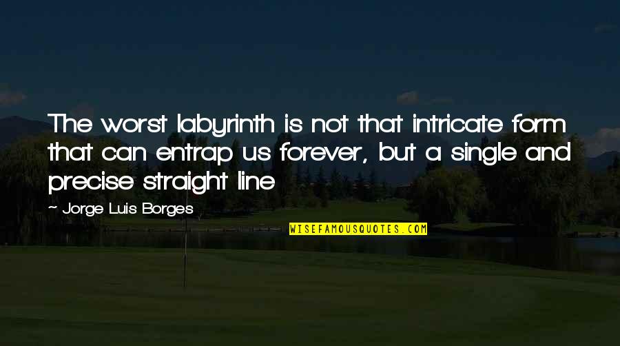 3 Line Inspirational Quotes By Jorge Luis Borges: The worst labyrinth is not that intricate form