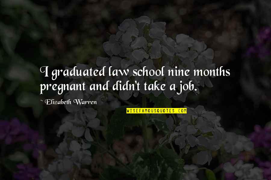 3 Months Pregnant Quotes By Elizabeth Warren: I graduated law school nine months pregnant and