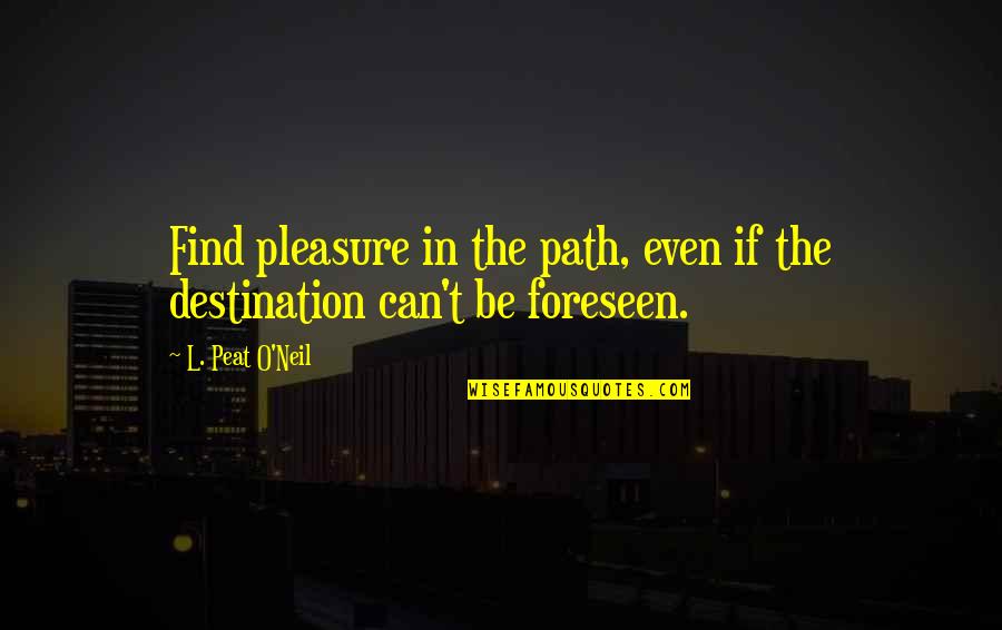 3 Peat Quotes By L. Peat O'Neil: Find pleasure in the path, even if the