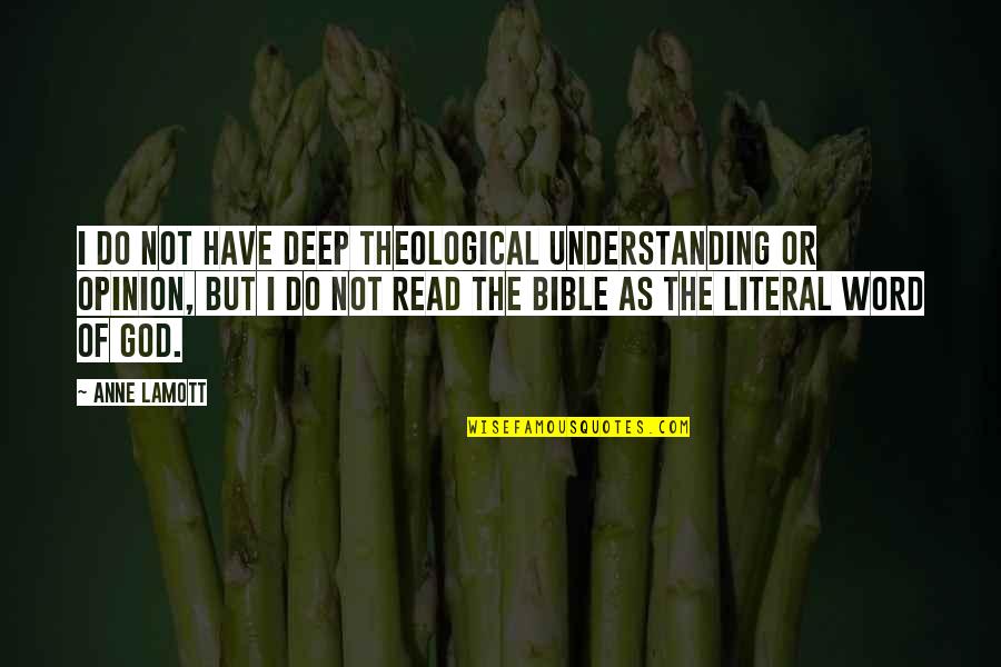 3 Word Deep Quotes By Anne Lamott: I do not have deep theological understanding or