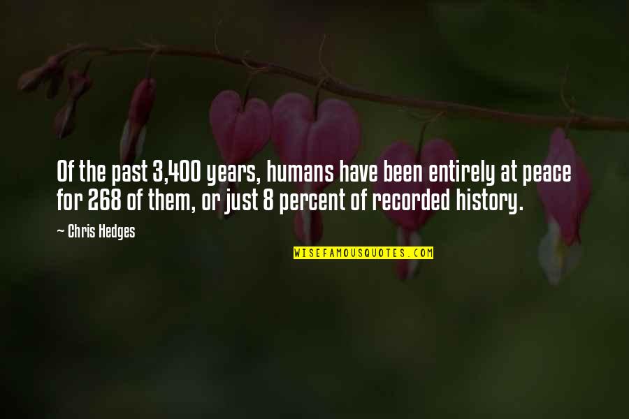 3 Years Past Quotes By Chris Hedges: Of the past 3,400 years, humans have been