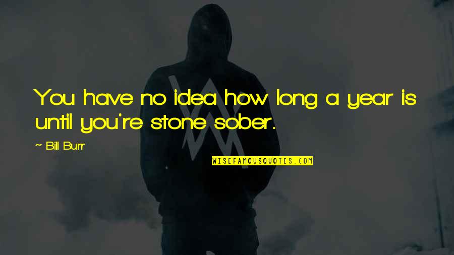 3 Years Sober Quotes By Bill Burr: You have no idea how long a year