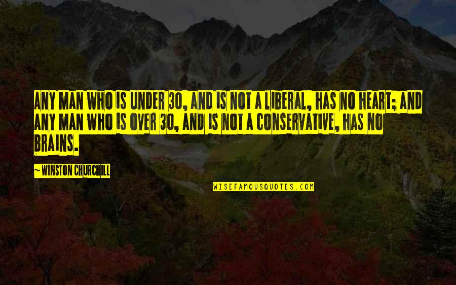 30 Is Quotes By Winston Churchill: Any man who is under 30, and is
