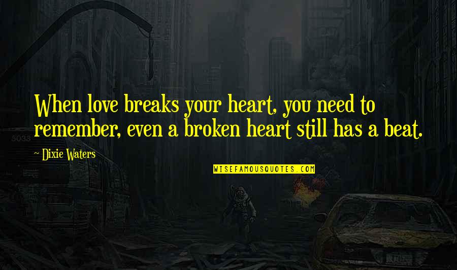 30 Letters Quotes By Dixie Waters: When love breaks your heart, you need to
