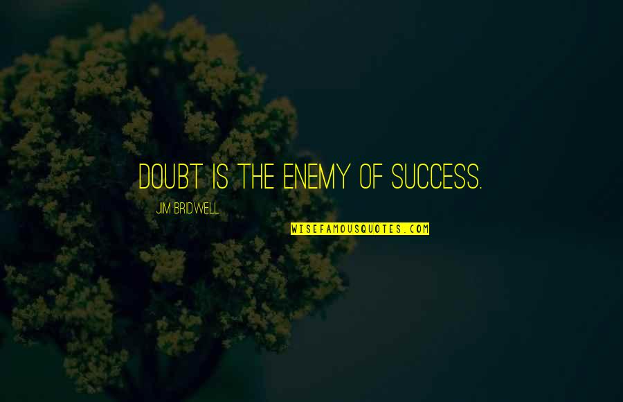 30 Unfortunate Quotes By Jim Bridwell: Doubt is the enemy of success.
