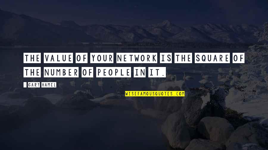 30 Year Old Quotes By Gary Hamel: The value of your network is the square