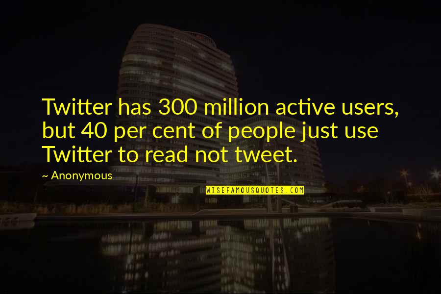 300 Quotes By Anonymous: Twitter has 300 million active users, but 40