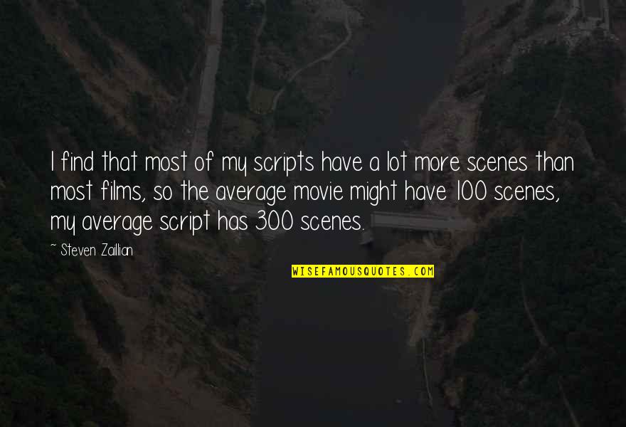 300 Script Quotes By Steven Zaillian: I find that most of my scripts have