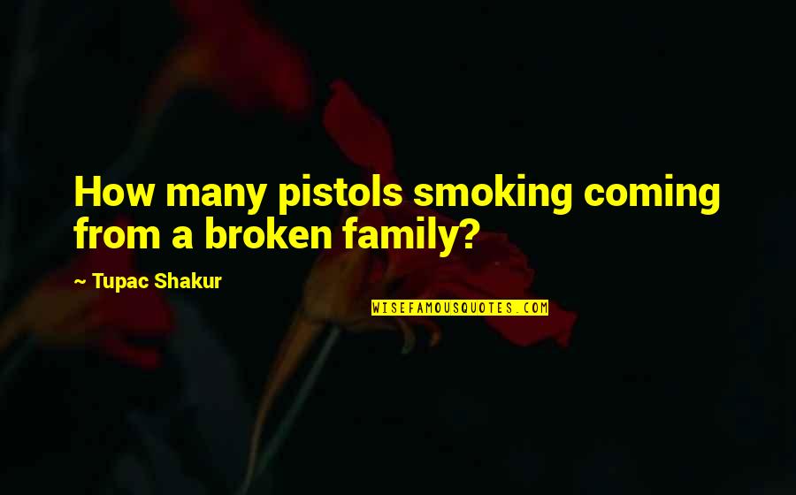 300 Theron Quotes By Tupac Shakur: How many pistols smoking coming from a broken