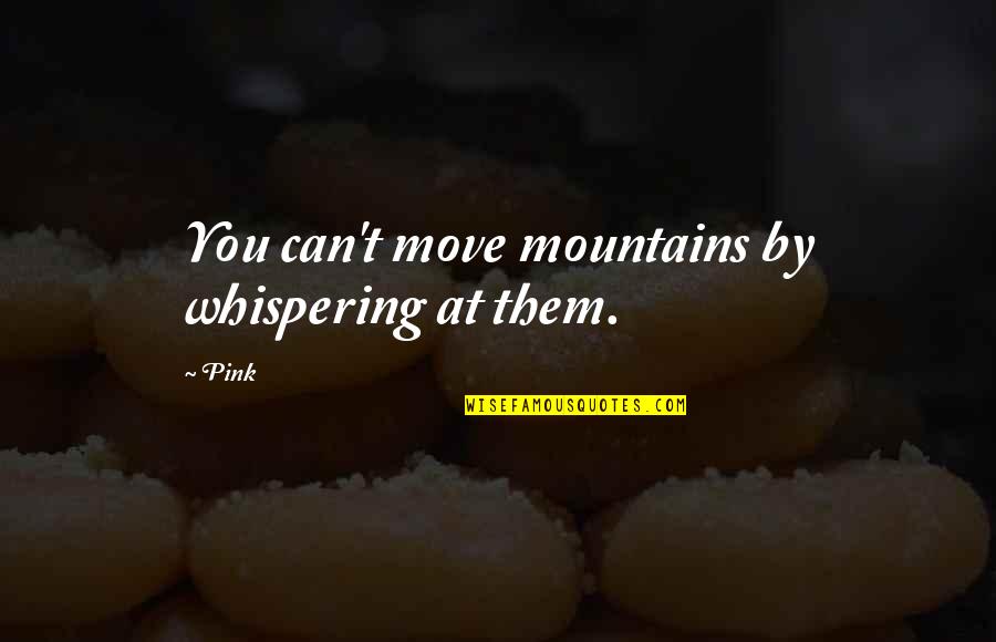 30694 Quotes By Pink: You can't move mountains by whispering at them.