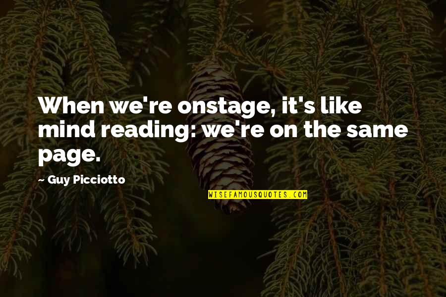 30am Jlg Quotes By Guy Picciotto: When we're onstage, it's like mind reading: we're