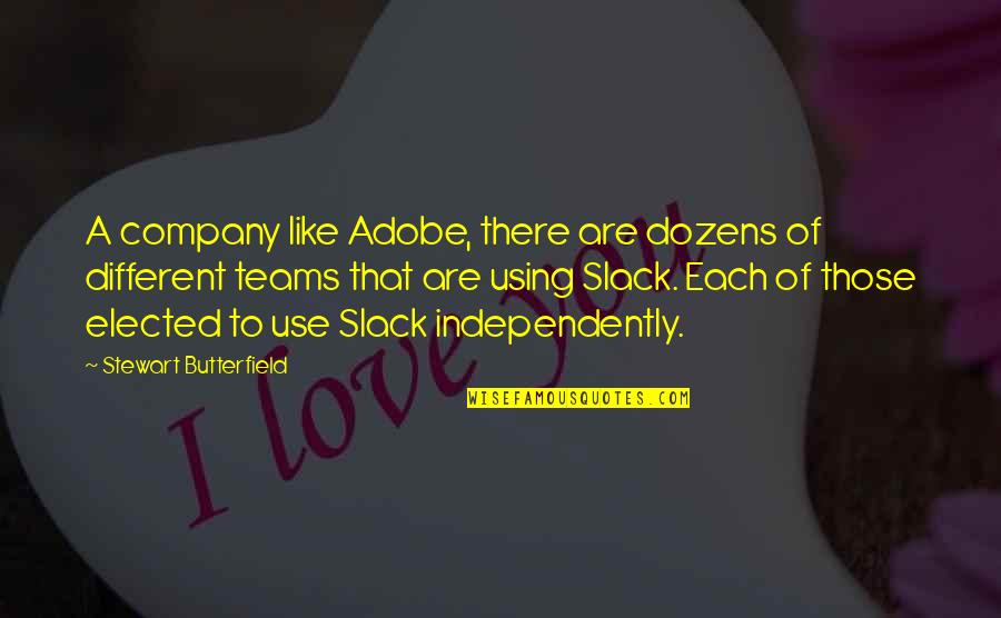 31 Bag Quotes By Stewart Butterfield: A company like Adobe, there are dozens of