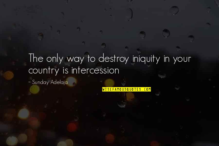 311 Quotes By Sunday Adelaja: The only way to destroy iniquity in your