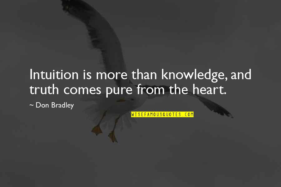 31st December 2013 Quotes By Don Bradley: Intuition is more than knowledge, and truth comes