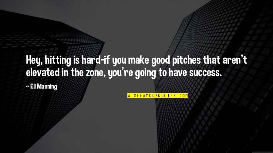32963 Quotes By Eli Manning: Hey, hitting is hard-if you make good pitches