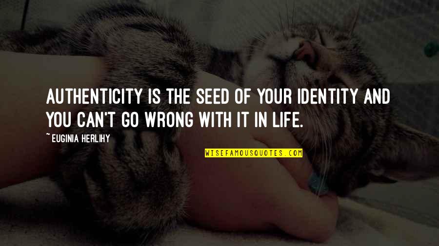 34b In Inches Quotes By Euginia Herlihy: Authenticity is the seed of your identity and