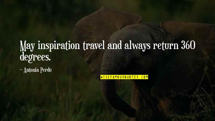 360 Quotes By Antonia Perdu: May inspiration travel and always return 360 degrees.