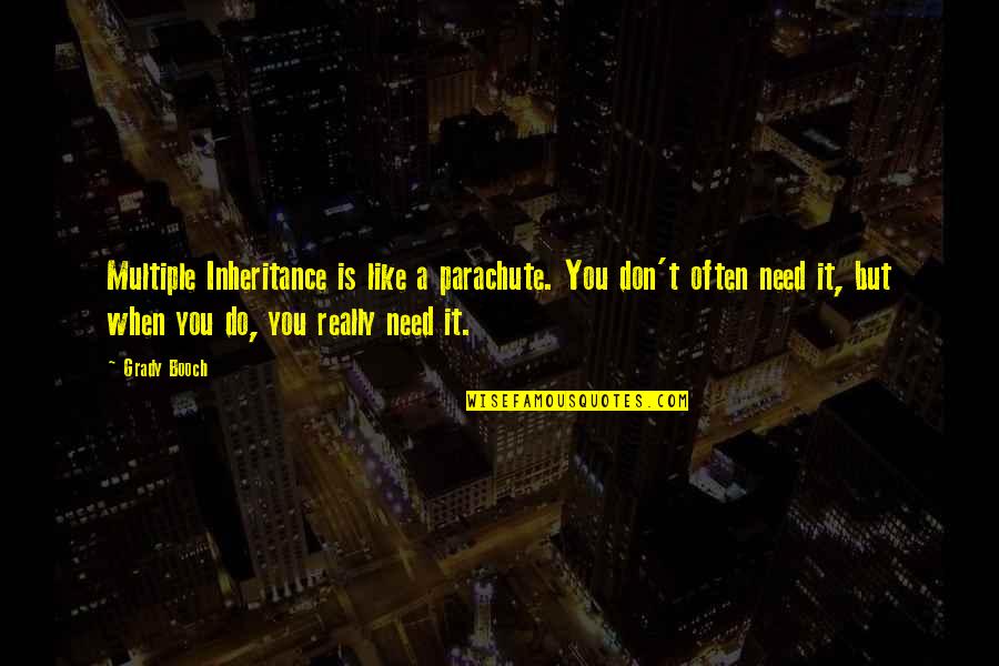 365 Days Ago Quotes By Grady Booch: Multiple Inheritance is like a parachute. You don't