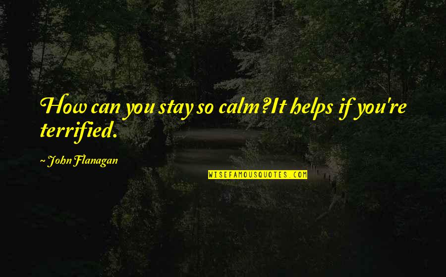 365 Days Ago Quotes By John Flanagan: How can you stay so calm?It helps if