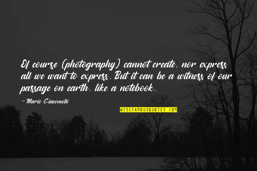 365 Days Inspirational Quotes By Mario Giacomelli: Of course [photography] cannot create, nor express all