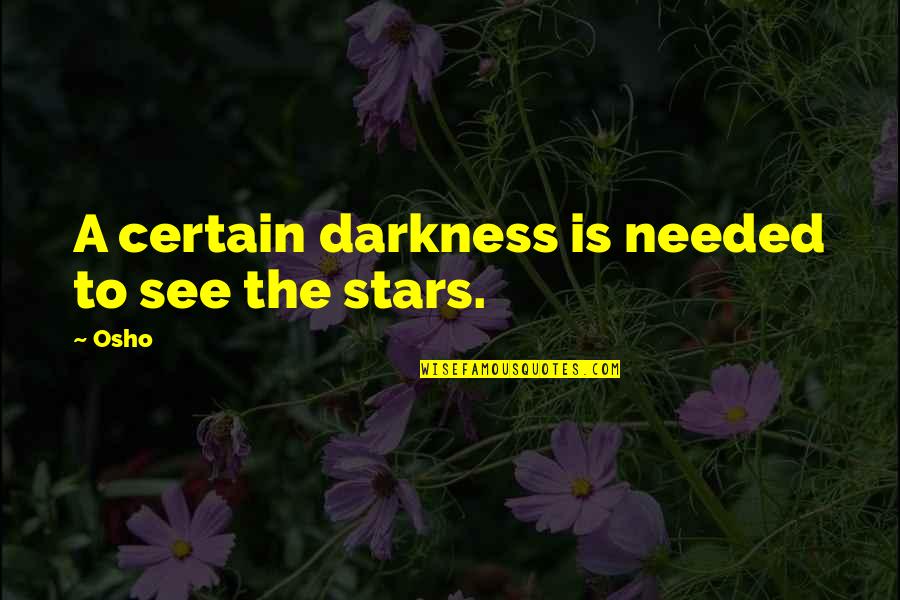 37th Monthsary Quotes By Osho: A certain darkness is needed to see the