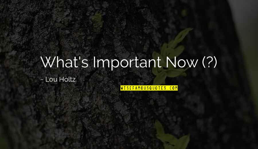 3859 Artmar Quotes By Lou Holtz: What's Important Now (?)