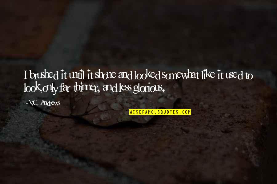 3900 Grams Quotes By V.C. Andrews: I brushed it until it shone and looked 3900 Grams Quotes By V.C. Andrews: I brushed it until it shone and looked