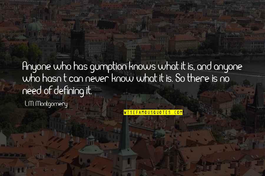 3d Quotes And Quotes By L.M. Montgomery: Anyone who has gumption knows what it is,