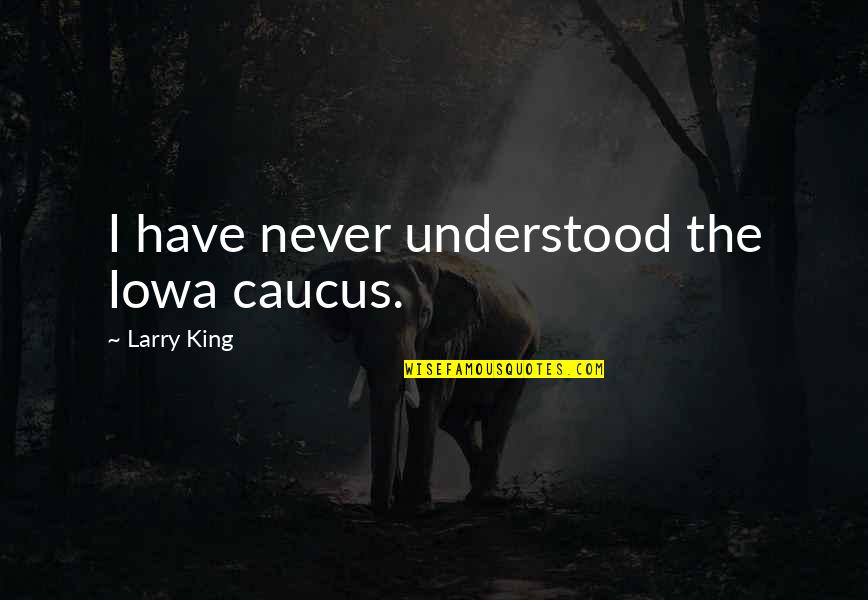 3point8 Quotes By Larry King: I have never understood the Iowa caucus.