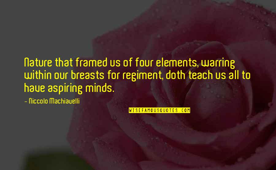 4 Elements Of Nature Quotes By Niccolo Machiavelli: Nature that framed us of four elements, warring