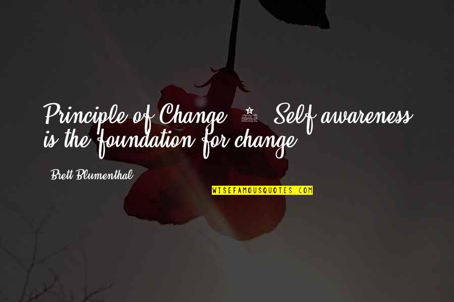 4 Months With My Girlfriend Quotes By Brett Blumenthal: Principle of Change #2: Self-awareness is the foundation