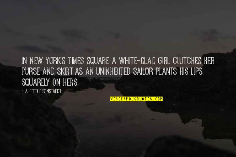 4 Square Quotes By Alfred Eisenstaedt: In New York's Times Square a white-clad girl