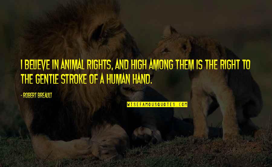4 Stroke Quotes By Robert Breault: I believe in animal rights, and high among