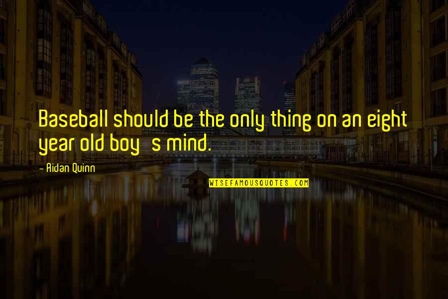 4 Year Old Boy Quotes By Aidan Quinn: Baseball should be the only thing on an