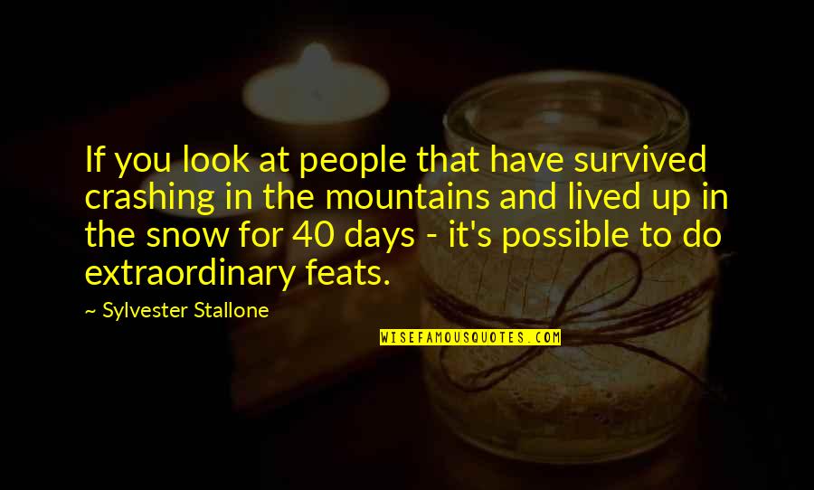 40 Days Quotes By Sylvester Stallone: If you look at people that have survived