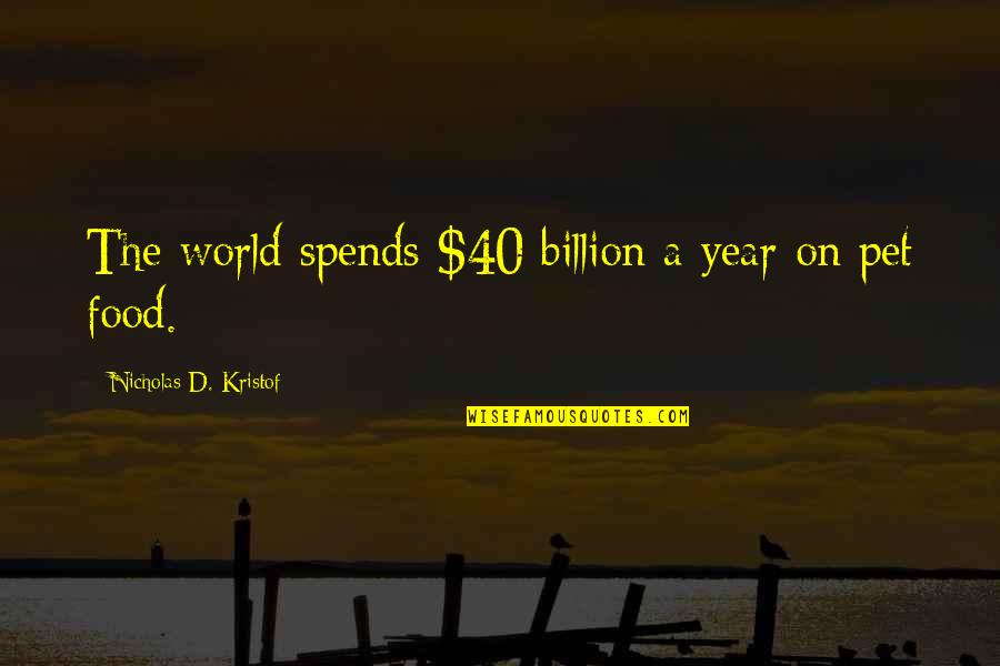 40 Year Quotes By Nicholas D. Kristof: The world spends $40 billion a year on