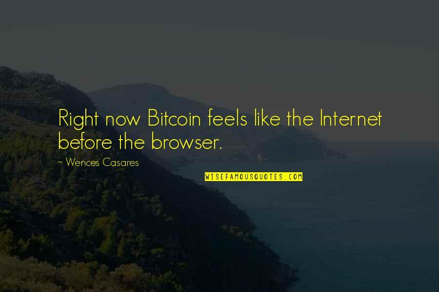 40 Year Wedding Anniversary Quotes By Wences Casares: Right now Bitcoin feels like the Internet before