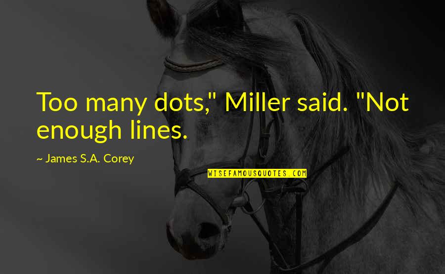40 Yo Quotes By James S.A. Corey: Too many dots," Miller said. "Not enough lines.