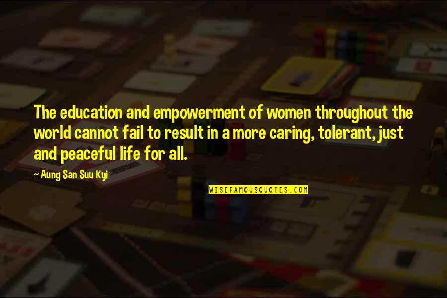 400m Sprint Quotes By Aung San Suu Kyi: The education and empowerment of women throughout the