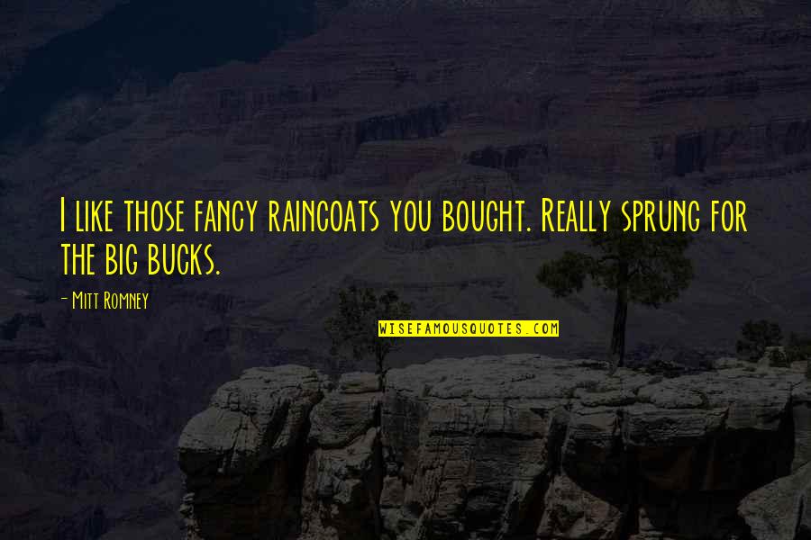 40914 Quotes By Mitt Romney: I like those fancy raincoats you bought. Really