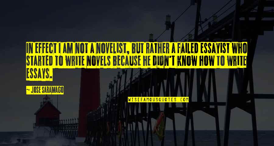 42504x71a Quotes By Jose Saramago: In effect I am not a novelist, but