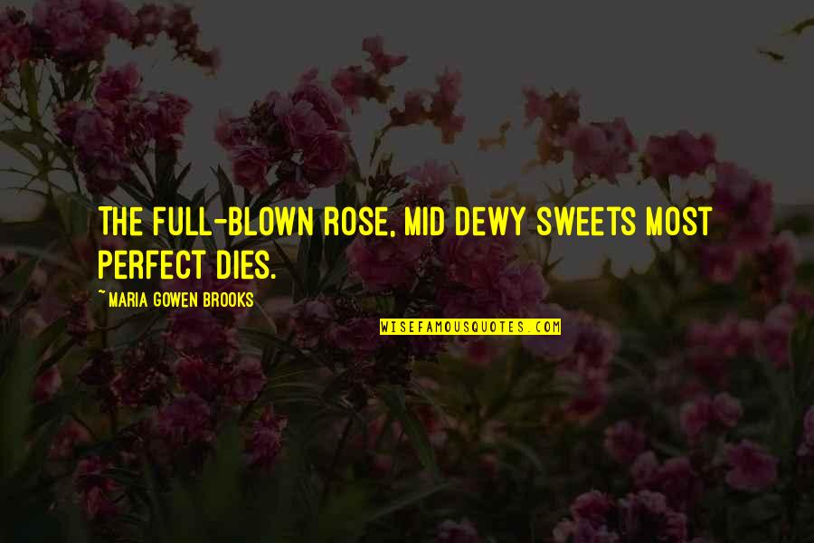 47421 Quotes By Maria Gowen Brooks: The full-blown rose, mid dewy sweets Most perfect